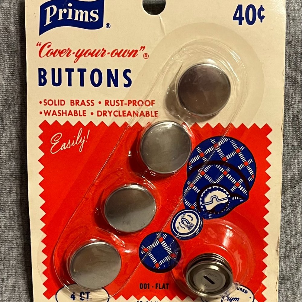Prims Cover Your Own Round Buttons 001 Flat 4 count ¾ inch